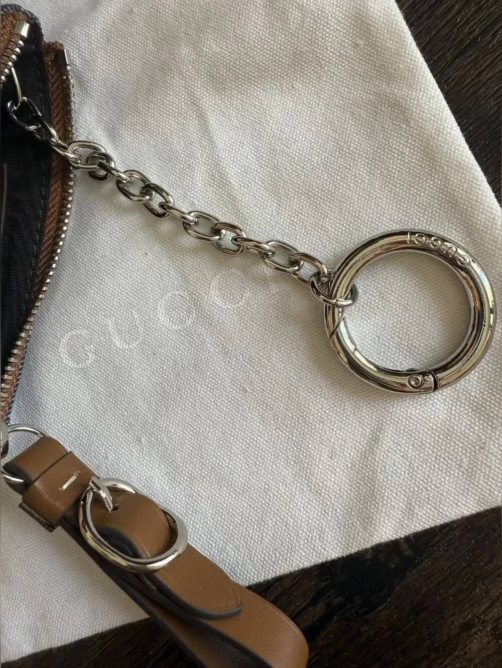 Gucci Denim GG Monogram Selleria Key Case Blue